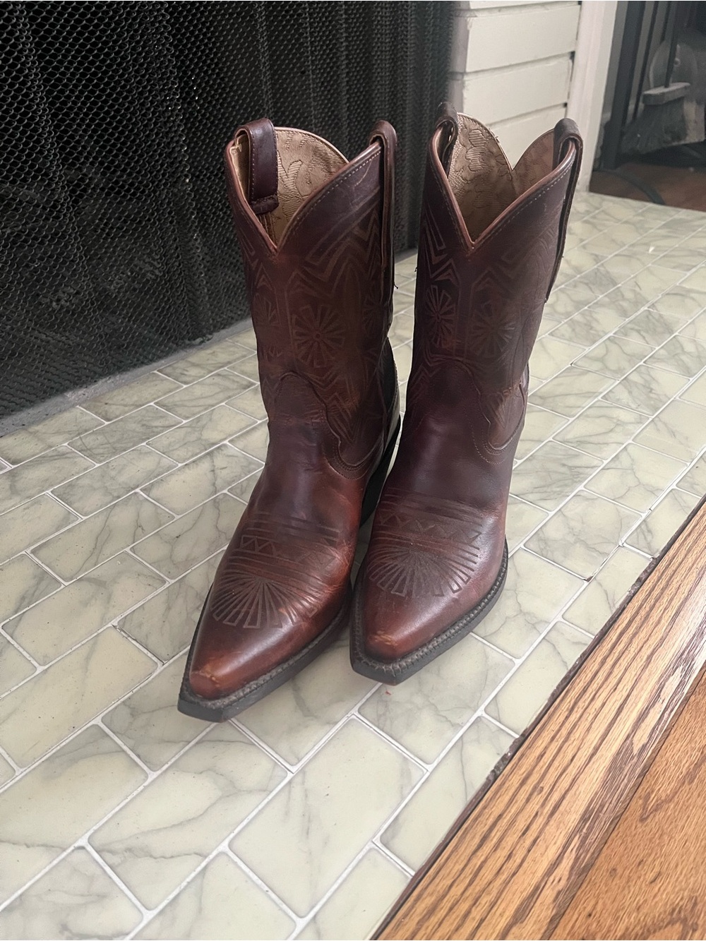 Tony Lama Tan Leather Cowboy Boots